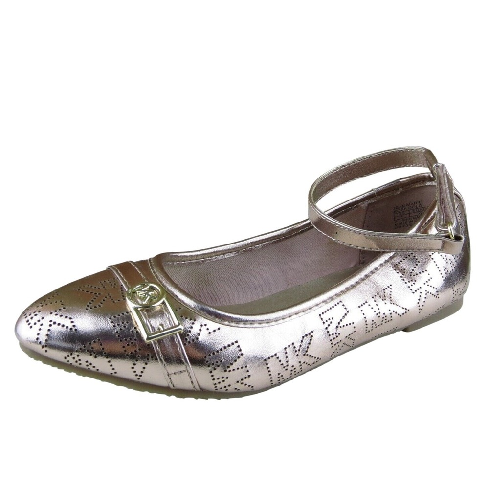 Michael Kors Sz 1 Shoes Girls Youth Mary Jane Rose‎ Gold Synthetic Buckle